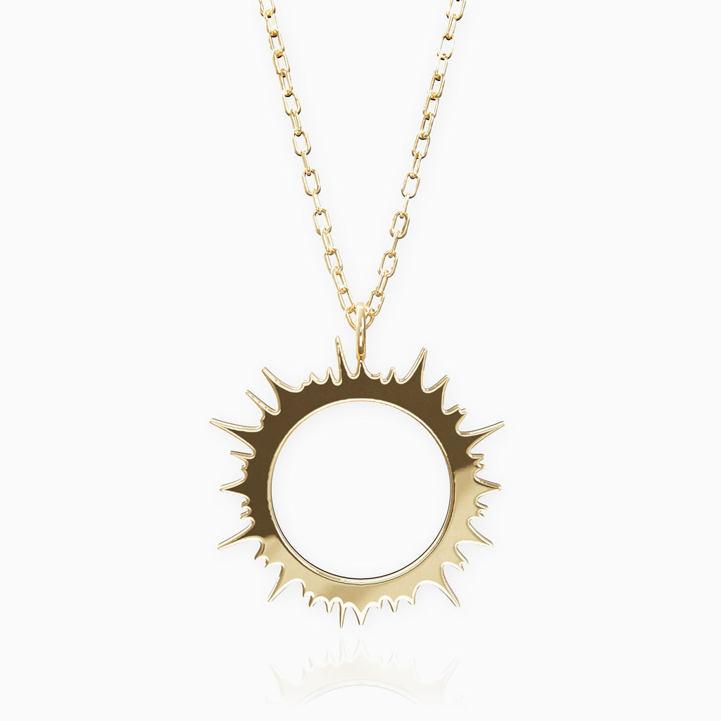 Solar eclipse corona necklace - 14K solid gold