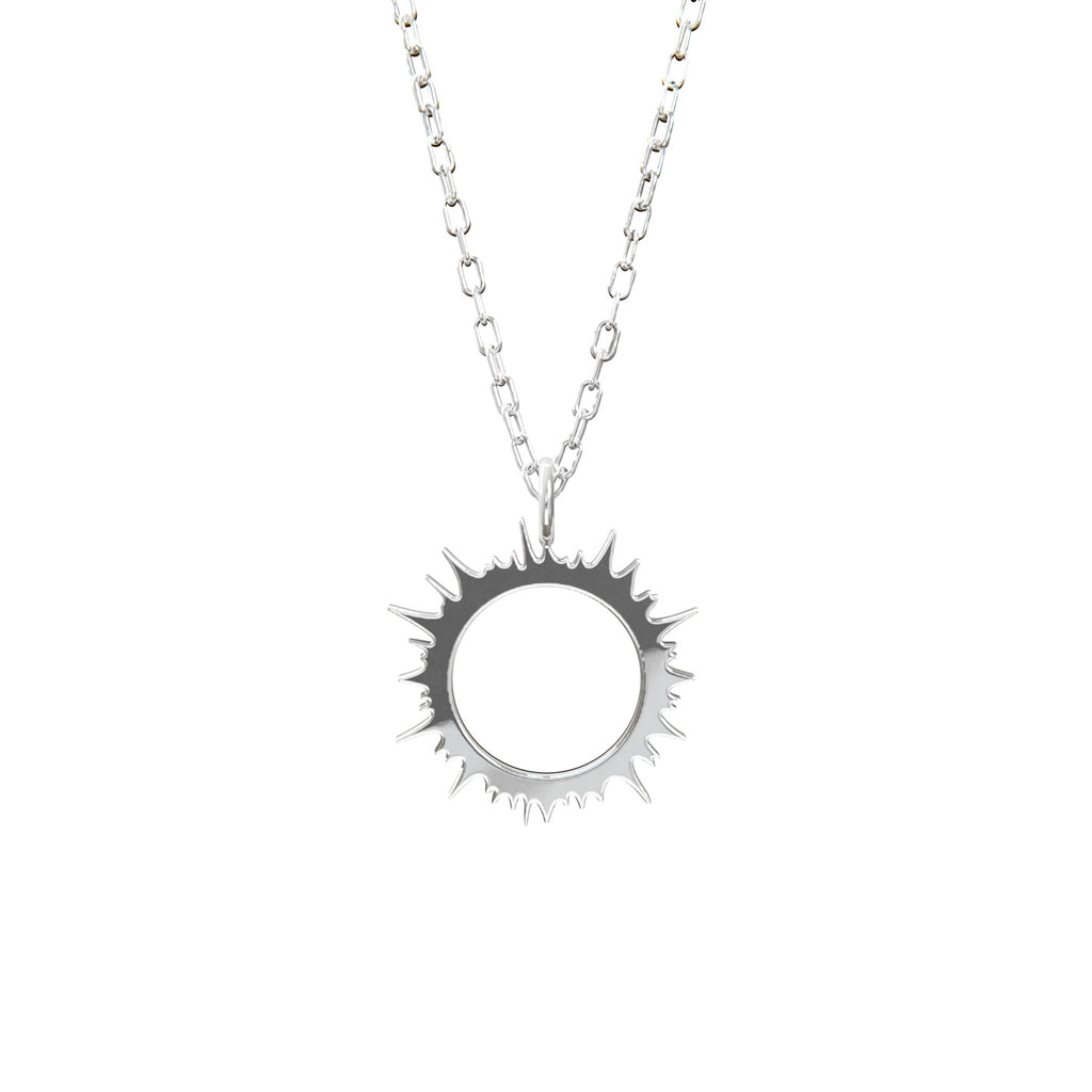 Solar eclipse corona necklace - sterling silver
