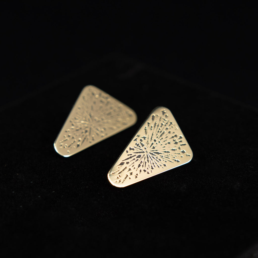 Europa Clipper Vault Plate earrings - 14K Gold