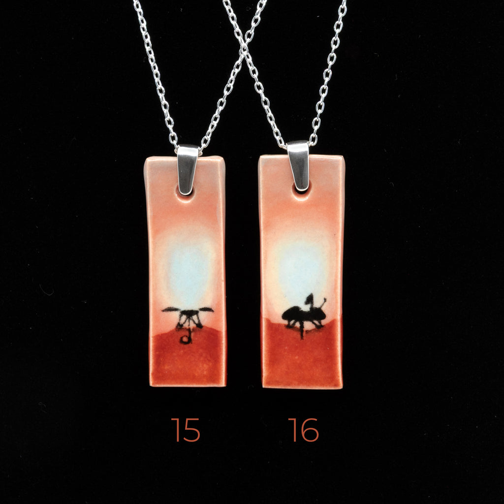 AH InSight and Viking landers ceramic necklace