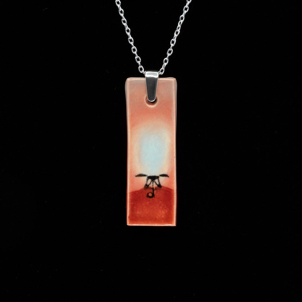 AH InSight and Viking landers ceramic necklace