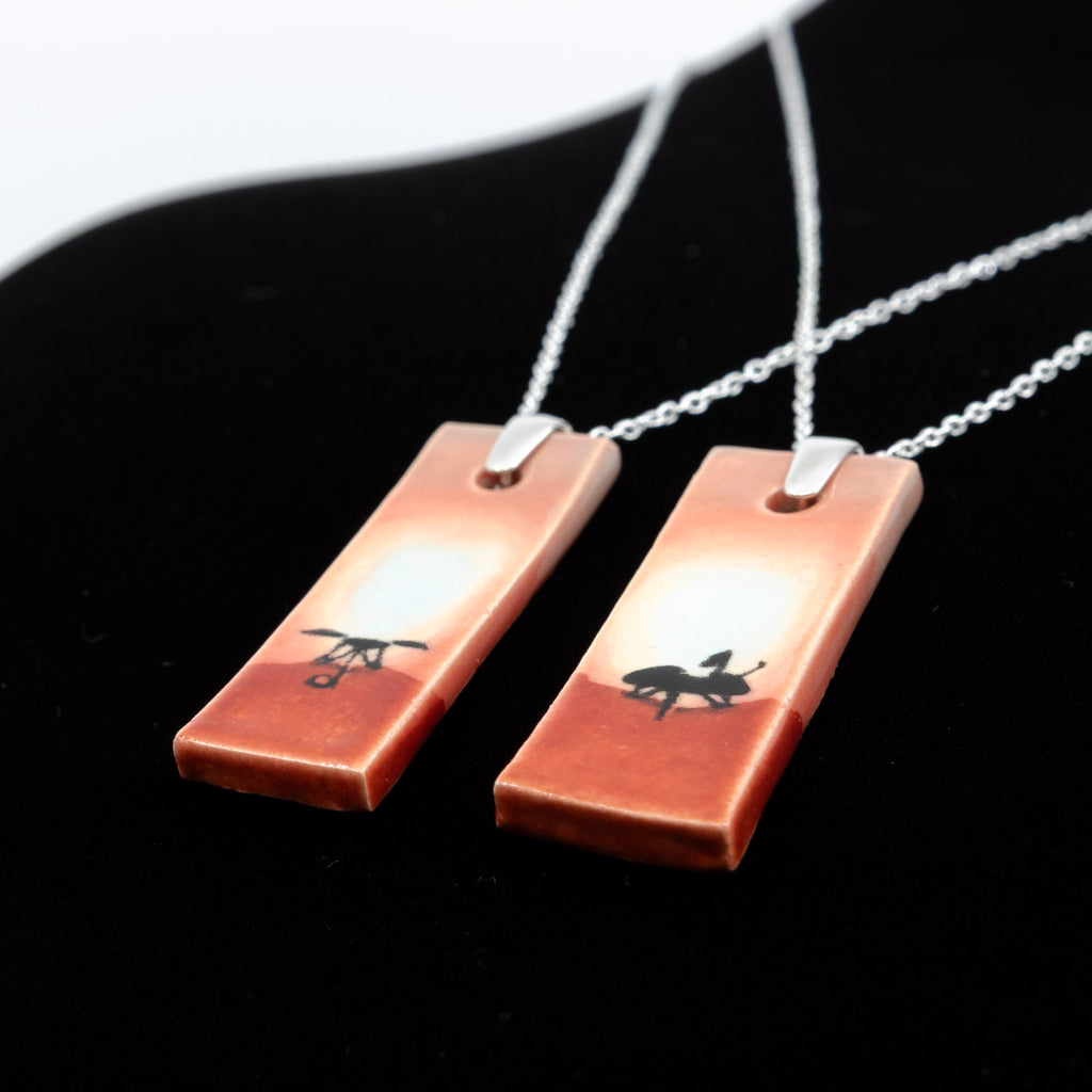 AH InSight and Viking landers ceramic necklace