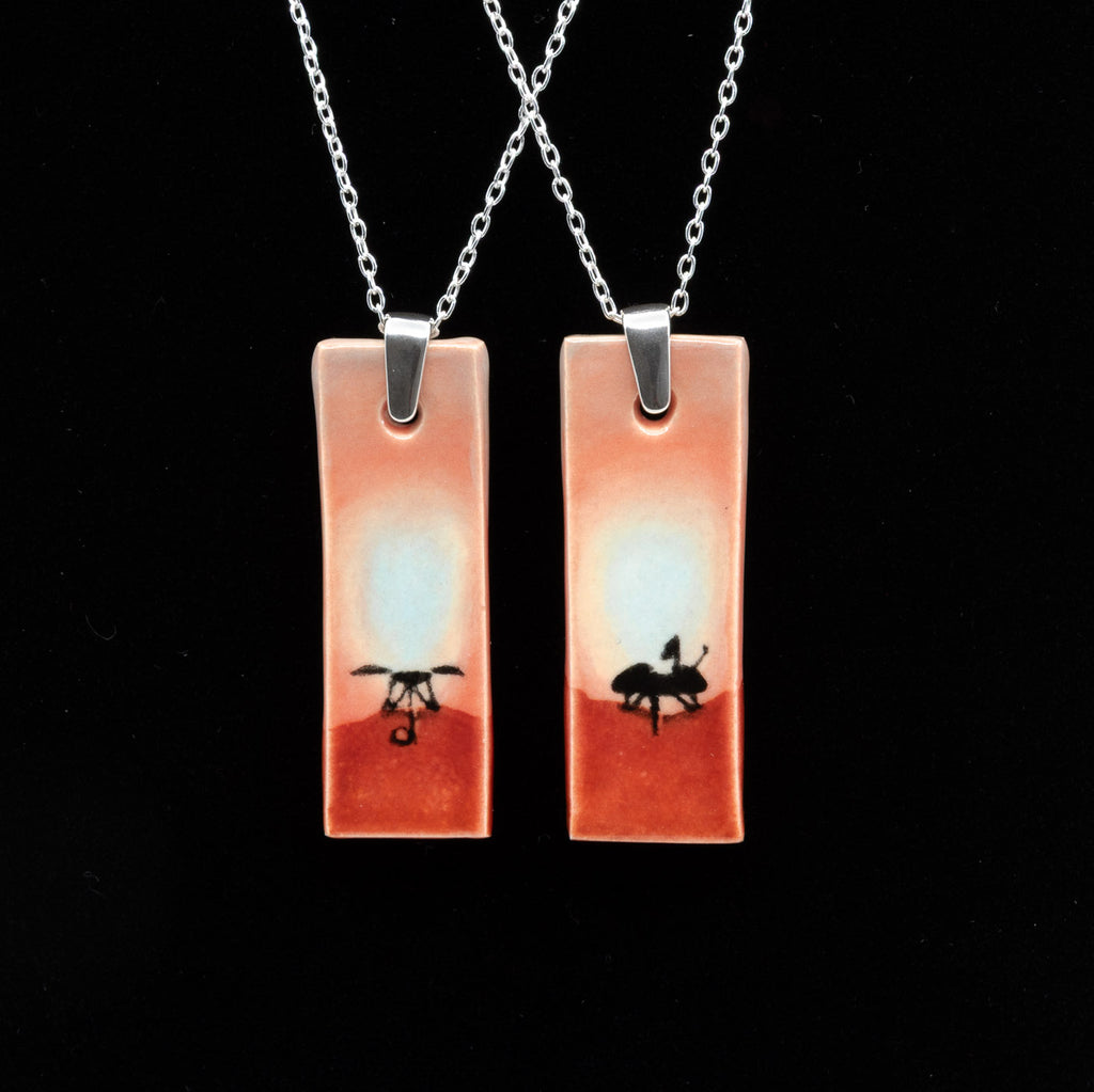 AH InSight and Viking landers ceramic necklace